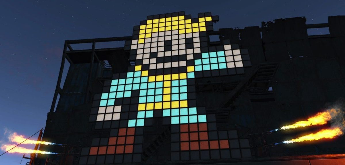 Pixel-Vault-Boy gibt den Daumen hoch