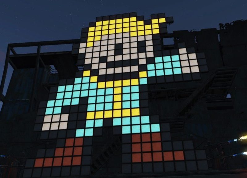 Pixel-Vault-Boy gibt den Daumen hoch