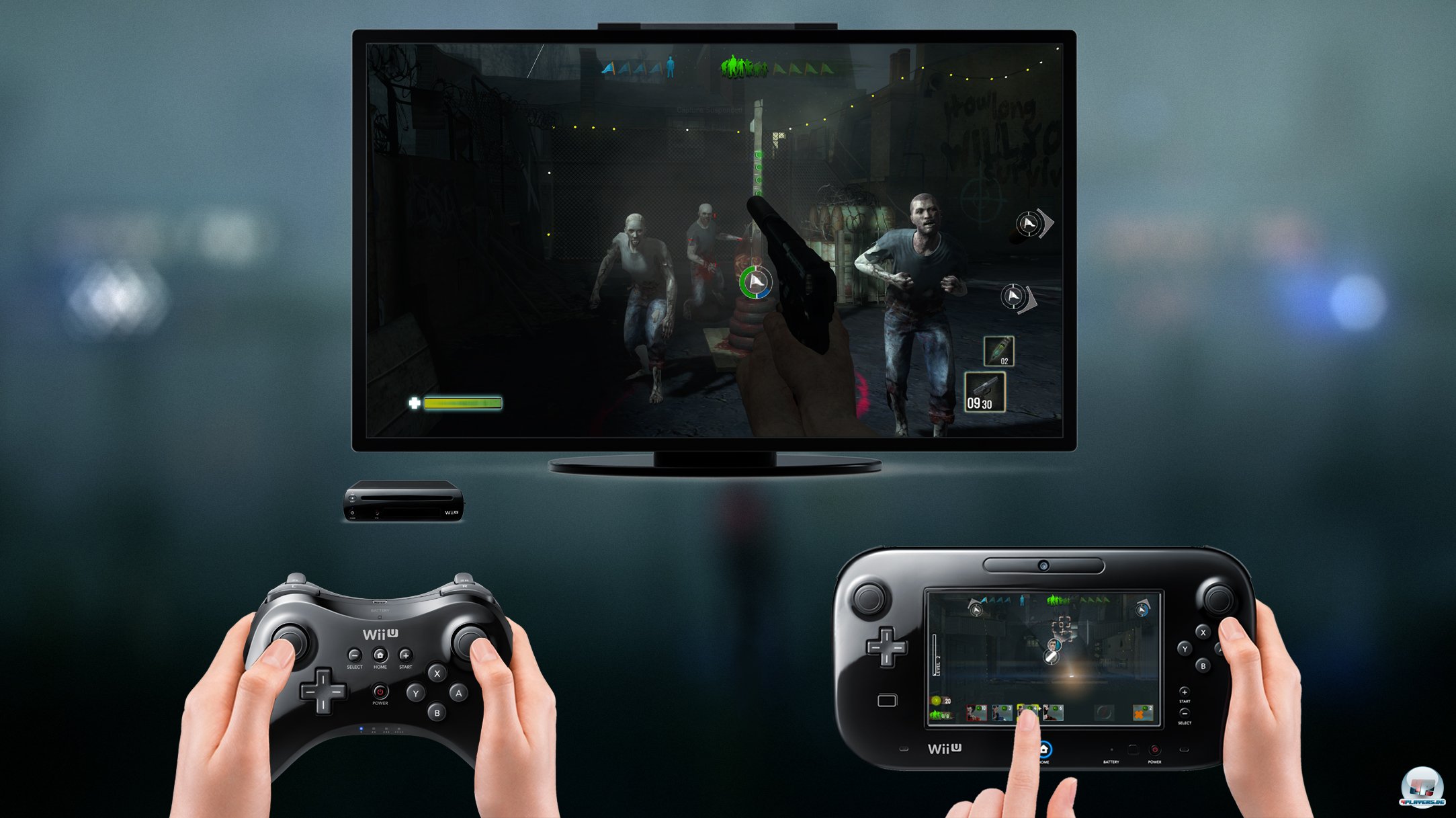 Es gibt lediglich drei lokale Offline-Mehrspielermodi: Einer führt die Zombies an, der andere die Menschen. Man kann Remote und Nunchuk oder den klassischen Controller nutzen.