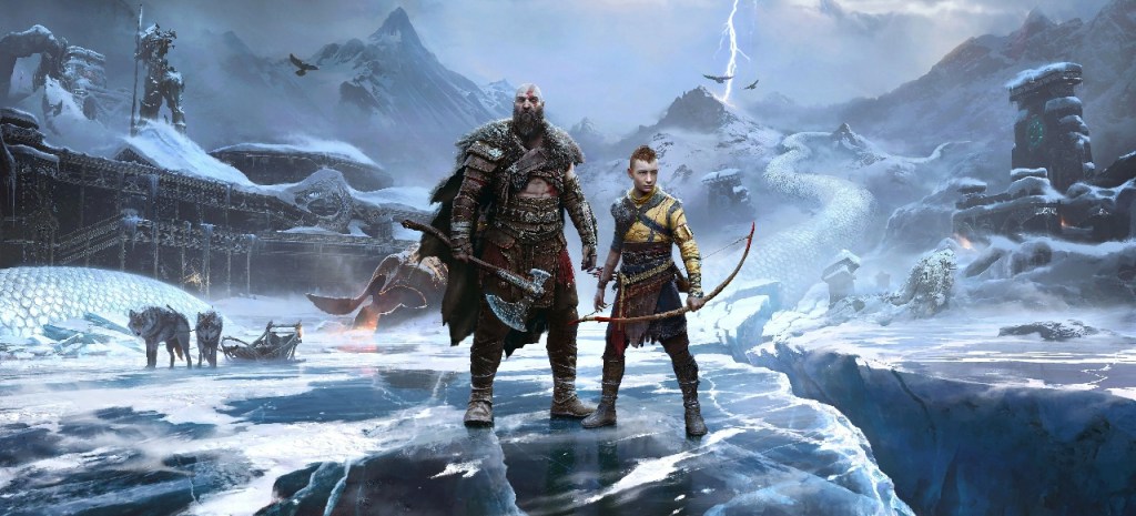 God of War Ragnarök Titelbild mit Kratos und Atreus
