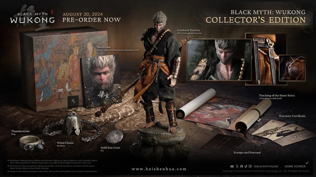 Bild der Collector's Edition von Black Myth Wukong. Zu sehen ist insbesondere die Statue.