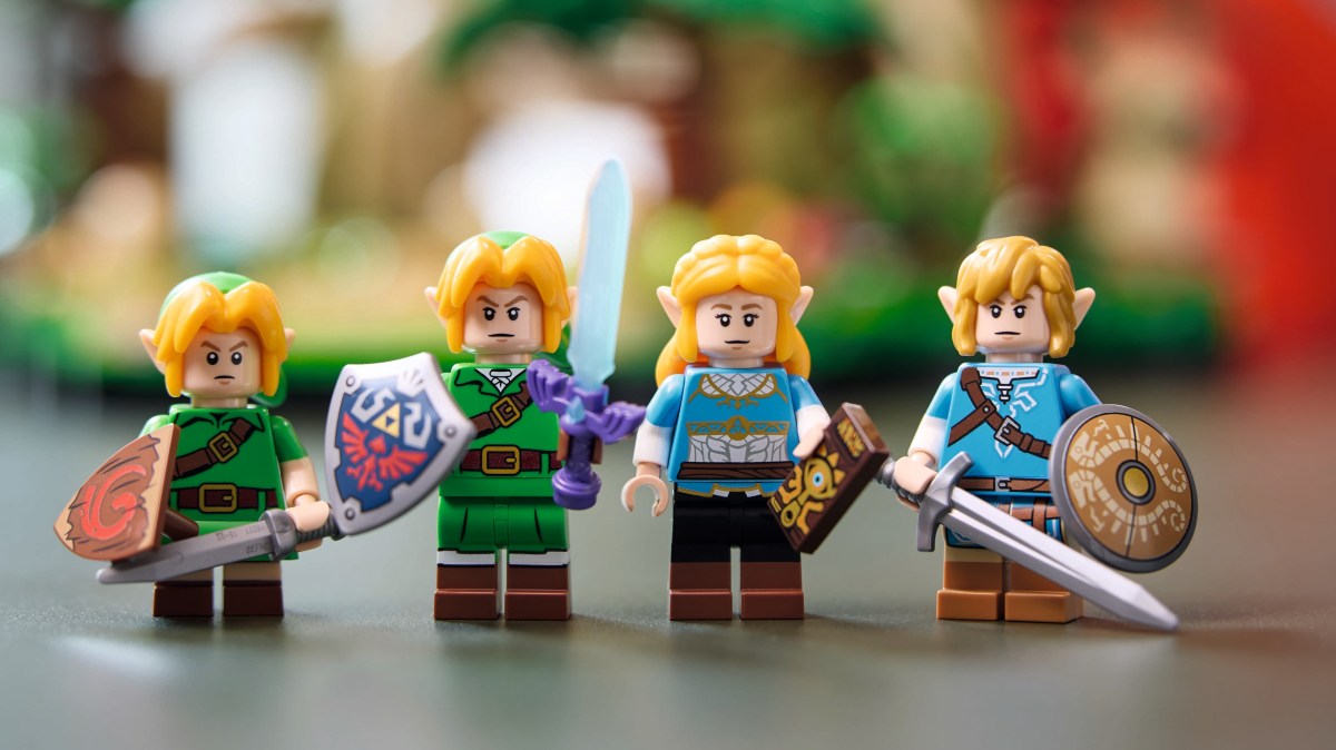 Drei Links und eine Zelda sind Teil des Deku Baum-Sets.