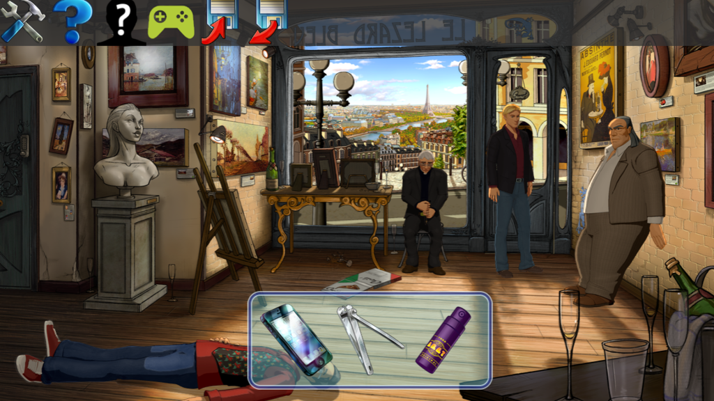 Eine Screenshot aus dem Spiel Baphomets Fluch 5 für Android Mobile.