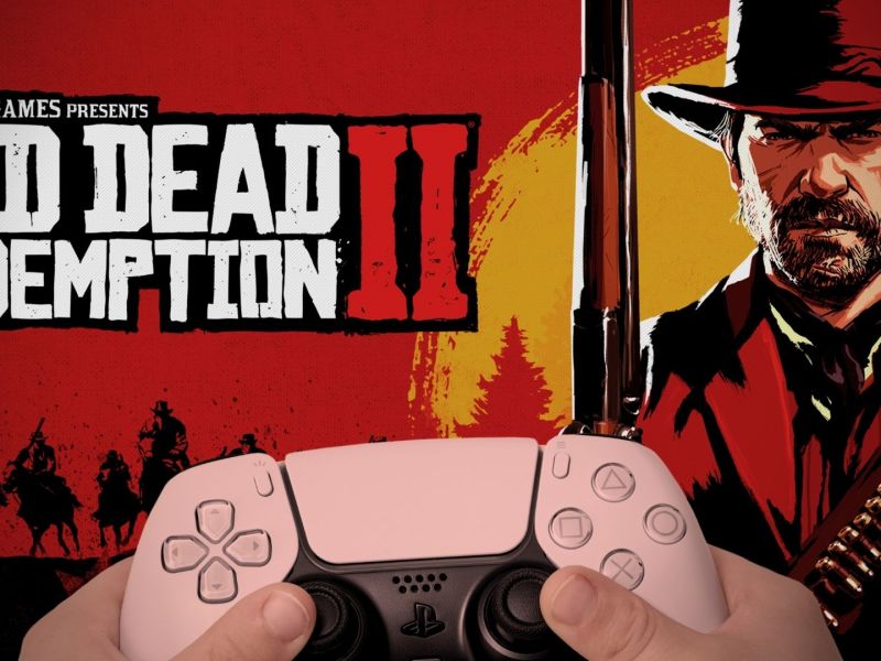 Jemand spielt Red Dead Redemption 2 auf der PlayStation.