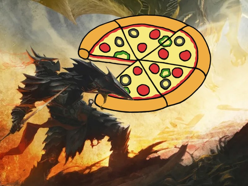 Bild zu The Elder Scrolls 5: Skyrim mit einer Pizza