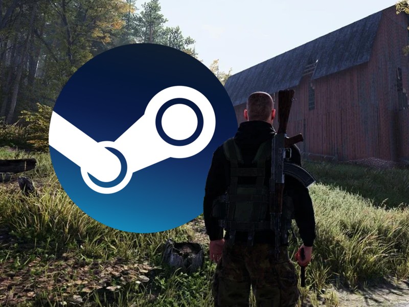 Screenshot aus Deadside mit dem Steam-Logo
