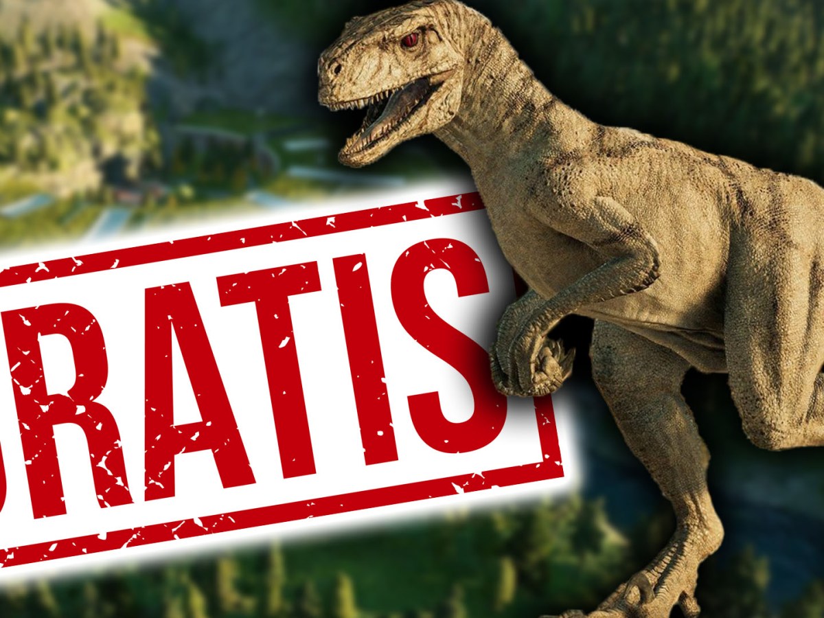 Eine Bildmontage zu Jurassic World Evolution 2, die den Atrociraptor Ghost zeigt.