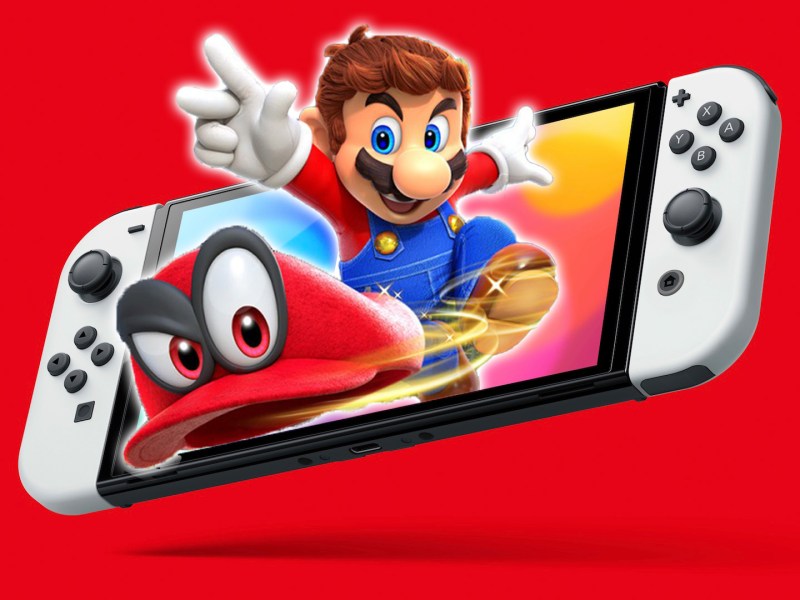 Ein Bild der Nintendo Switch mit Mario.
