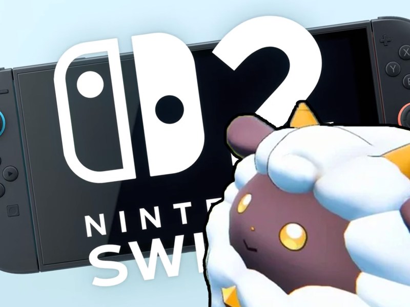 Ein Pal aus Palworld neben einer Nintendo Switch 2