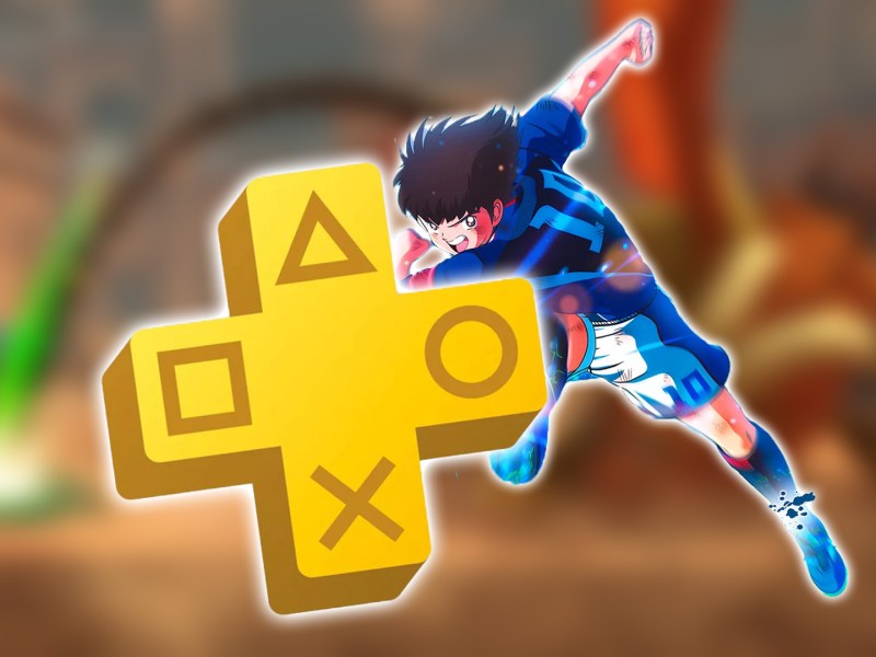 Captain Tsubasa tritt gegen das PlayStation Plus-Symbol.