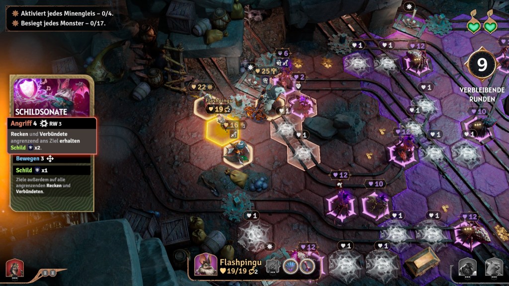 Screenshot aus Sunderfolk. Zu sehen ist eine spätere Mission, die in Sachen Umfang deutlich komplexer ausfällt.