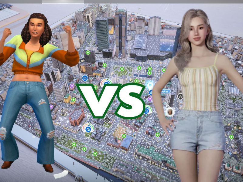 Screenshots von Sims und. InZOI