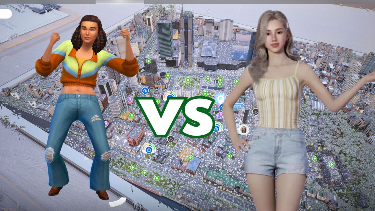 Screenshots von Sims und. InZOI