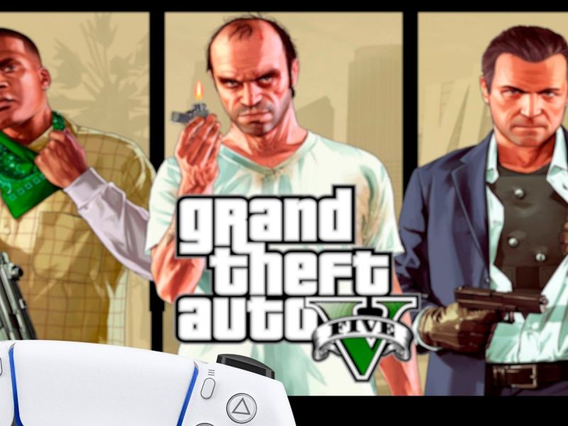 PS-Controller vor GTA 5 auf dem Bildschirm