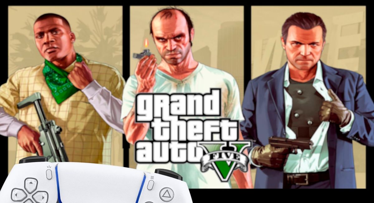 PS-Controller vor GTA 5 auf dem Bildschirm