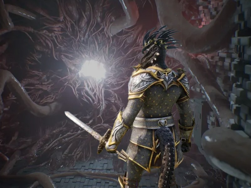 Charakter aus The Elder Scrolls: Oblivion Remastered in einem Screenshot zum Spiel Post Trauma