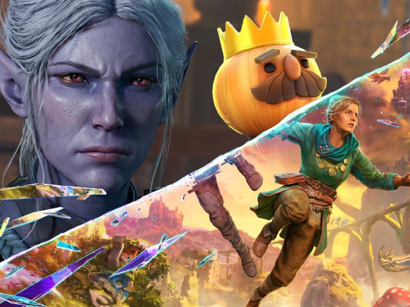 Eine Collage aus Split Fiction, Baldur's Gate 3 und Overcooked.