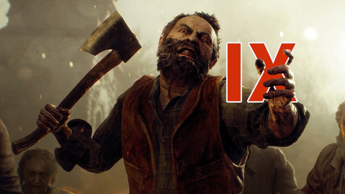 Ein Zombie aus Resident Evil 4, der eine IX hält.