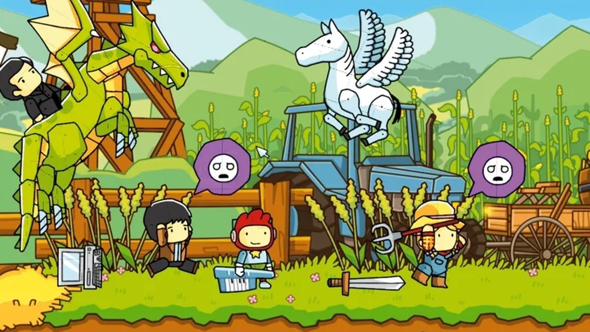 Szene auf einer Farm aus Scribblenauts Unlimited