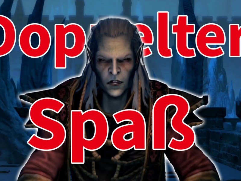 Ein Bild aus der Skyblivion-Mod mit roter Schrift.