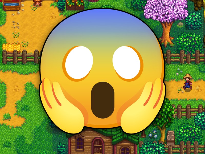 Ein Screenshot von Stardew Valley mit Emoji darauf.
