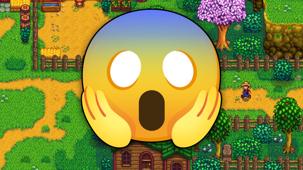 Ein Screenshot von Stardew Valley mit Emoji darauf.