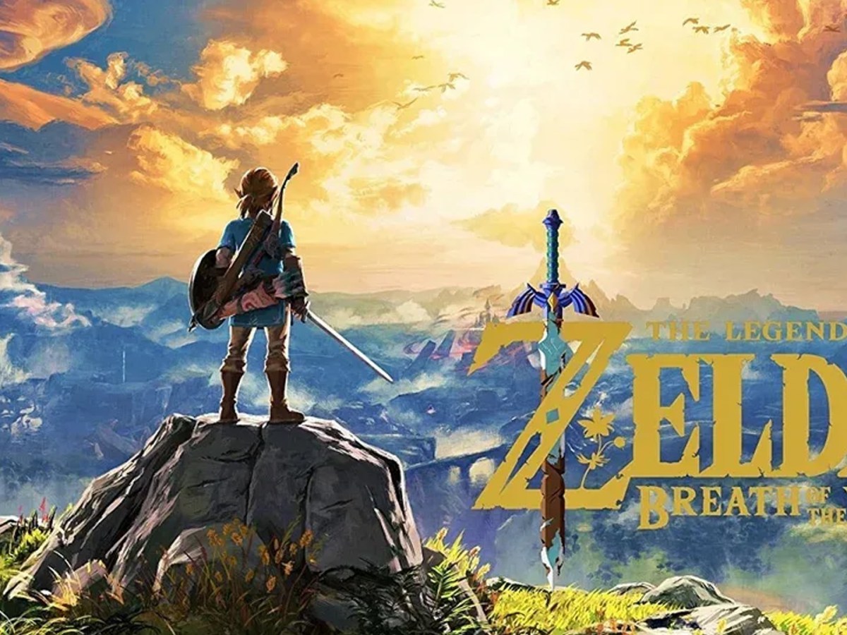 Artwork zu The Legend of Zelda: Breath of the Wild mit dem Namen des Spiels als Schriftzug