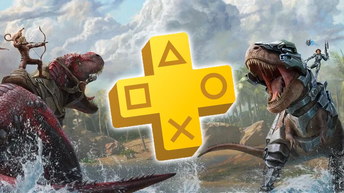 Artwork zu Ark: Survival Ascended mit dem PlayStation Plus-Logo