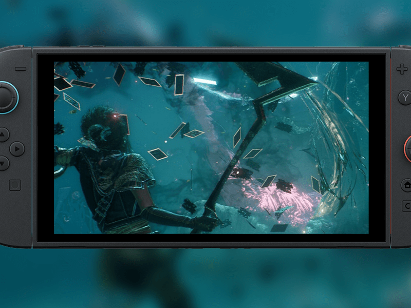 Screenshot von Clair Obscur: Expedition 33 auf der Nintendo Switch 2. Fotomontage.