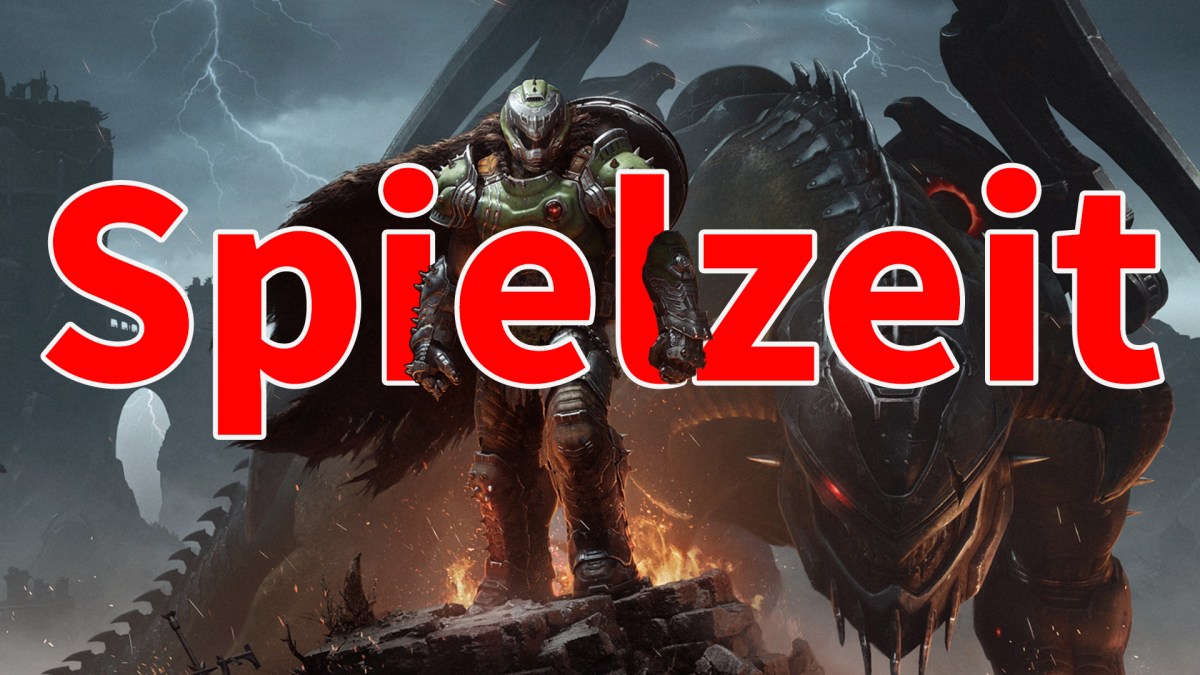 Das Artwork von Doom: The Dark Ages mit dem roten Schriftzug Spielzeit.