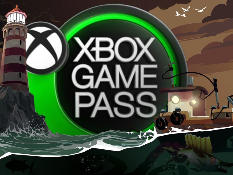 Eine Collage aus dem Xbox Game Pass Logo und Dredge.