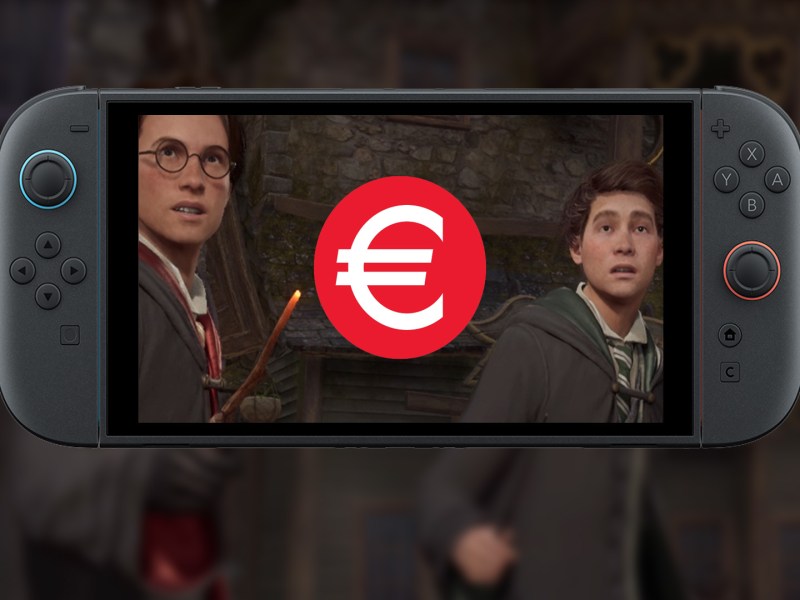 Screenshot aus Hogwarts Legacy für die Nintendo Switch 2. Versehen mit einem Euro-Symbol.
