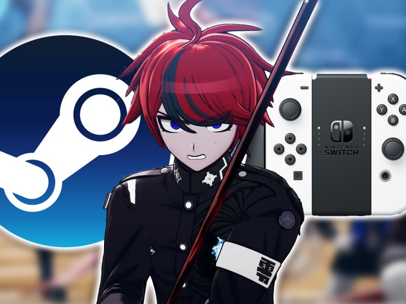 Eine Collage aus Hundred Line, Steam und Nintendo Switch.