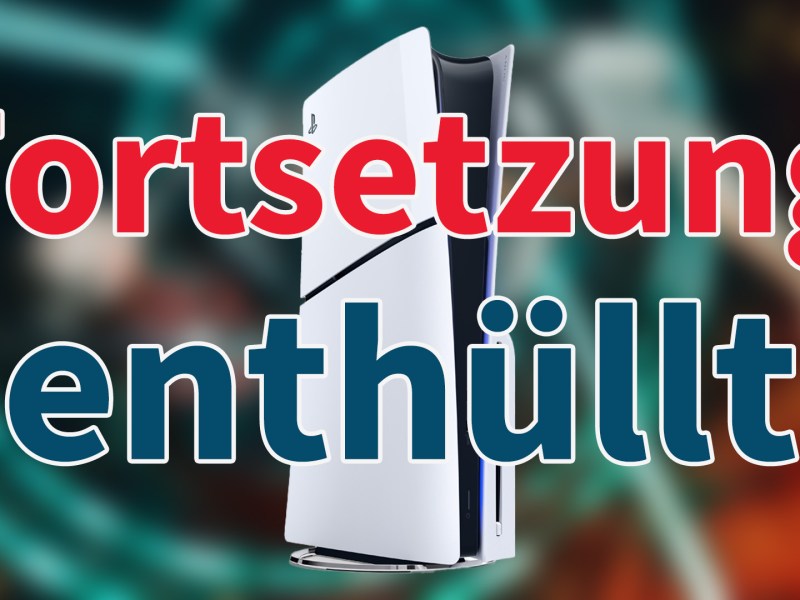 Ein Screenshot von Stellar Blade mit PS5 und rot-blauer Schrift.