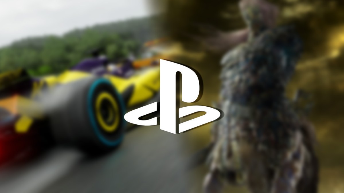Screenshot-Collage aus F1 25 und Elden Ring Nightreign. Im Vordergrund ist das PS-Logo zu sehen.