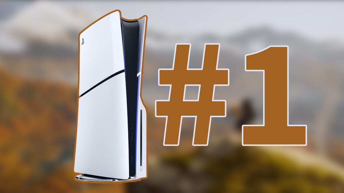 Eine PS5 mit einer Nummer 1 daneben.