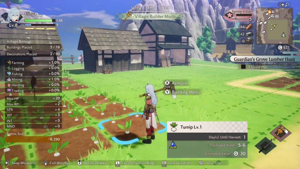Screenshot von einem Feld in Rune Factory: Guardians of Azuma