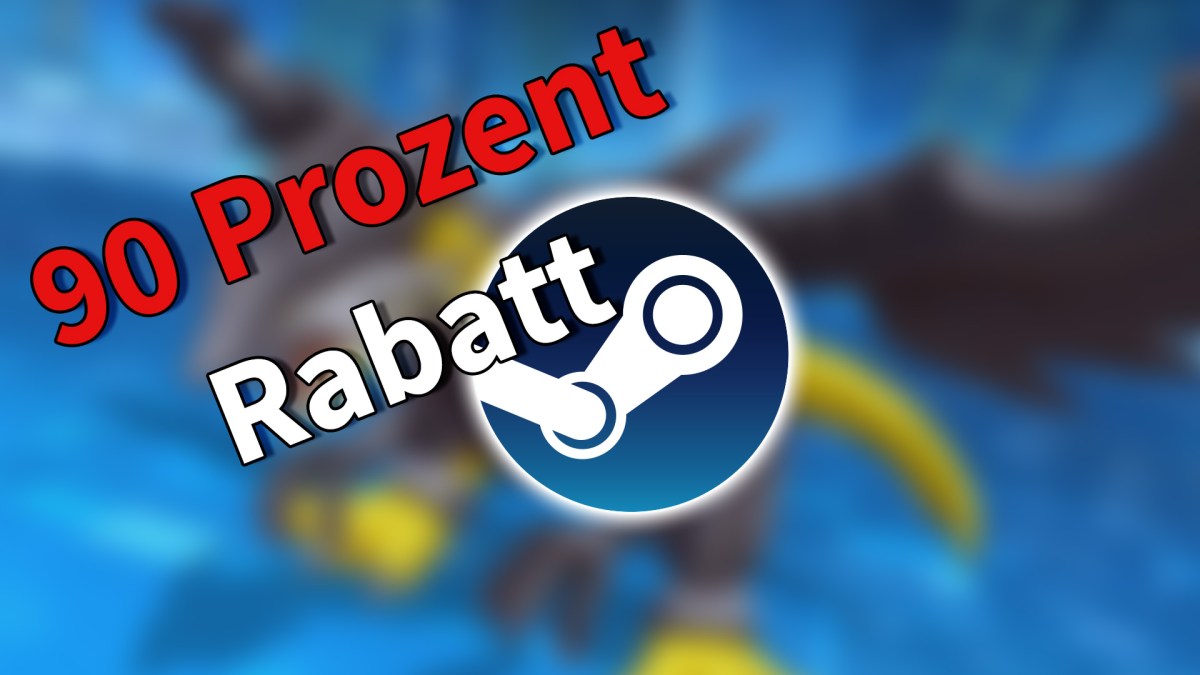 Screenshot aus Digimon Story: Cyber Sleuth Complete Edition. Im Vordergrund das Steam Logo und der Schriftzug 