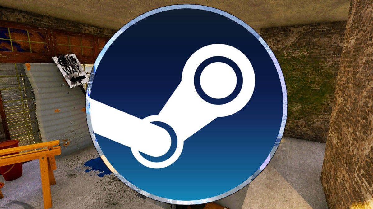 Screenshot von House Flipper 2, davor das Logo von Steam. Bearbeitet mit Photoshop.