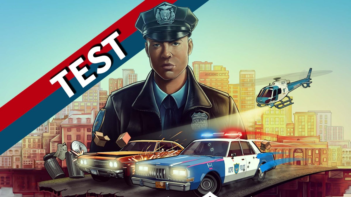 Das Artwork von The Precinct mit rot-blauem Banner und weißer Schrift.