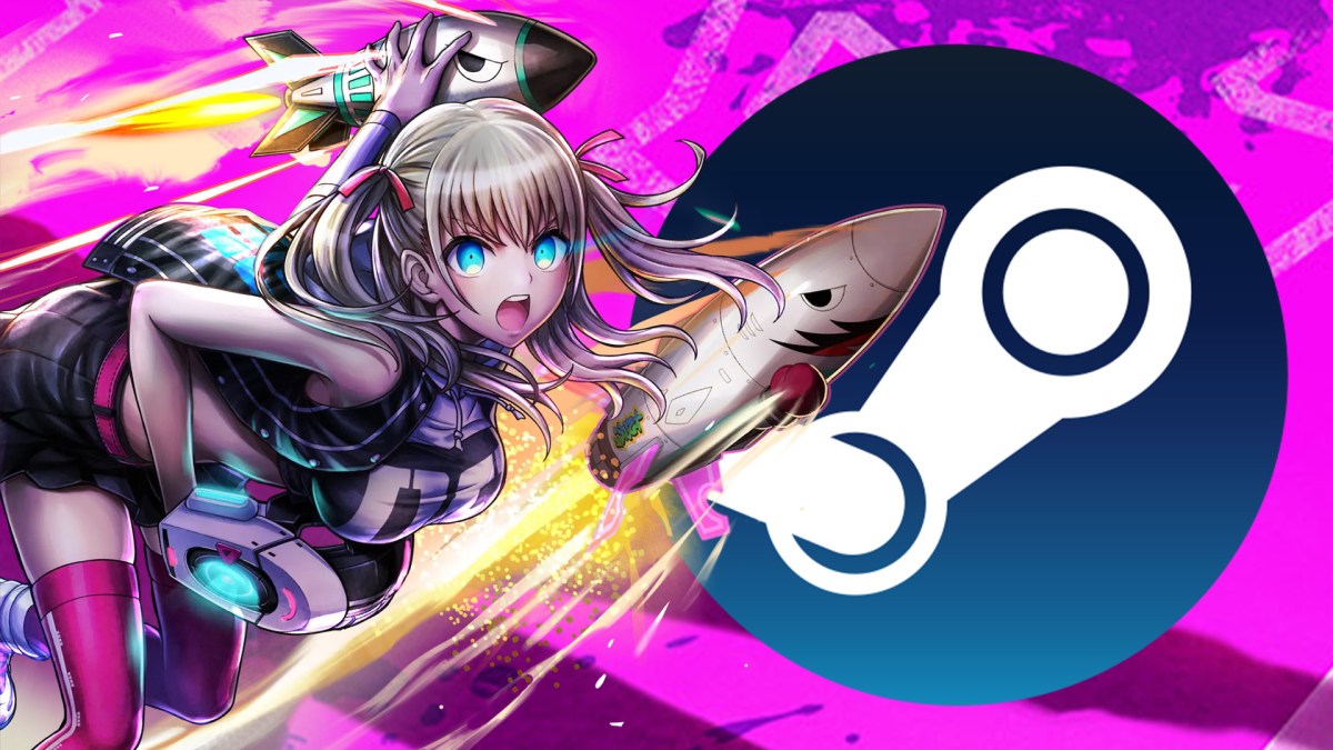 Eine Collage aus Tribe Nine und dem Steam Symbol.