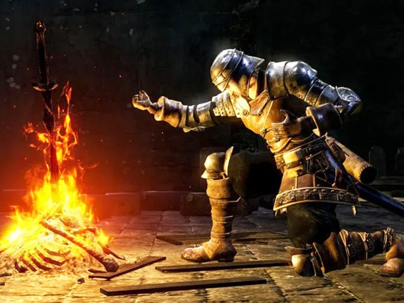 Ein aufgehellter Screenshot aus Dark Souls Remastered.