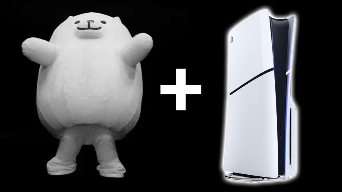 Eine Collage vom Annoying Dog und der PlayStation 5.