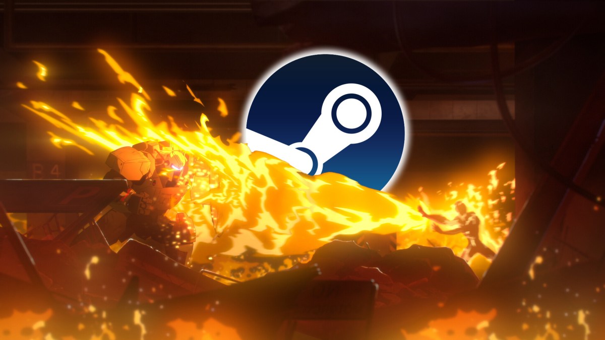 Screenshot aus Dispatch. Versehen mit dem Steam-Logo.