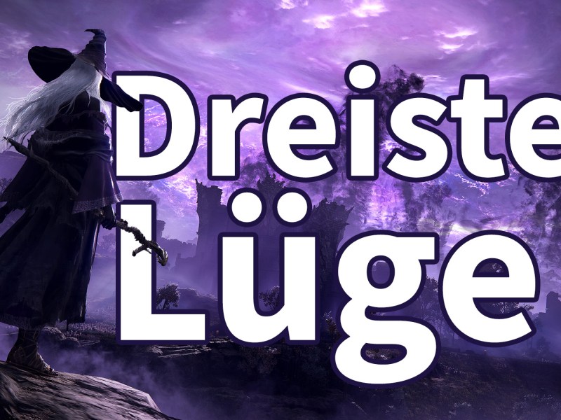 Ein Screenshot von Elden Ring Nightreign mit dem Schriftzug dreiste Lüge.