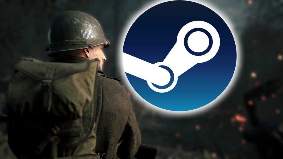 Screenshot aus Hell Let Loose, versehen mit dem Logo von Steam.