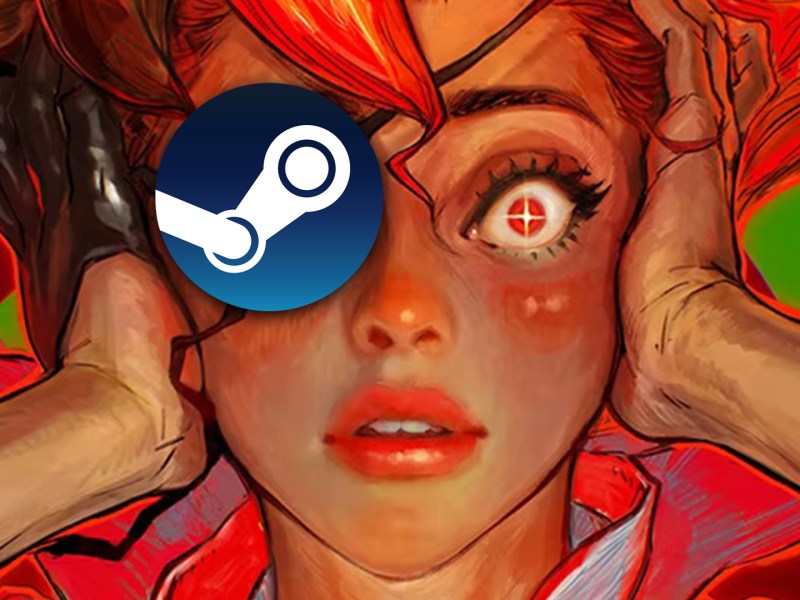 Eine Collage aus Hotel Barcelona und dem Steam-Logo.