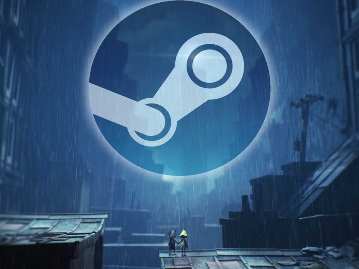 Screenshot aus Little Nightmares 2. Versehen mit dem Steam Logo.