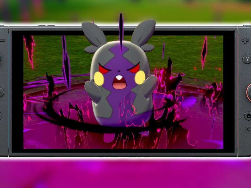 Eine Nintendo Switch 2 mit einem wütenden Morpeko.