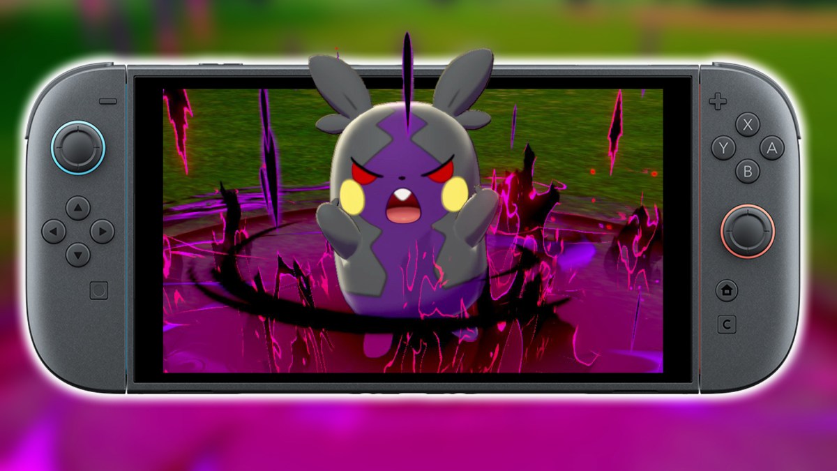 Eine Nintendo Switch 2 mit einem wütenden Morpeko.